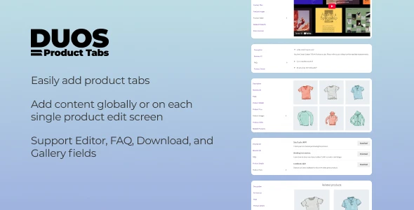 Duos Product Tabs